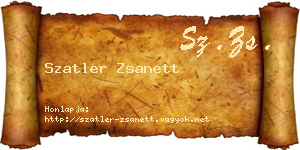Szatler Zsanett névjegykártya